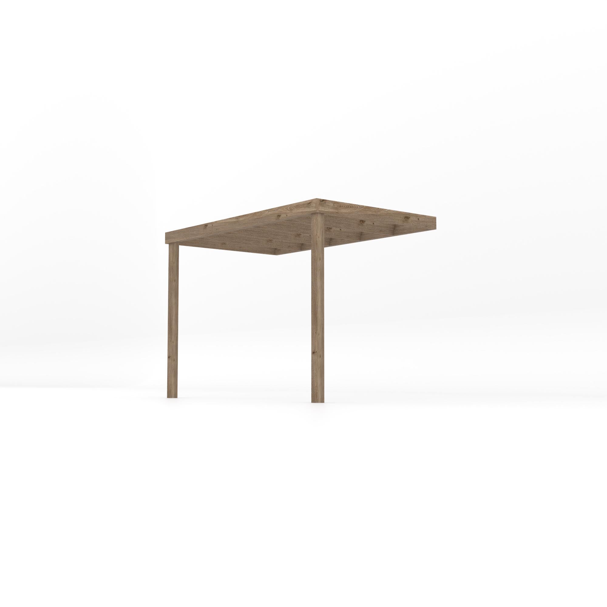 Wall Mounted Box Pergola - Rustic Brown - 1.8m Depth x 3m Length