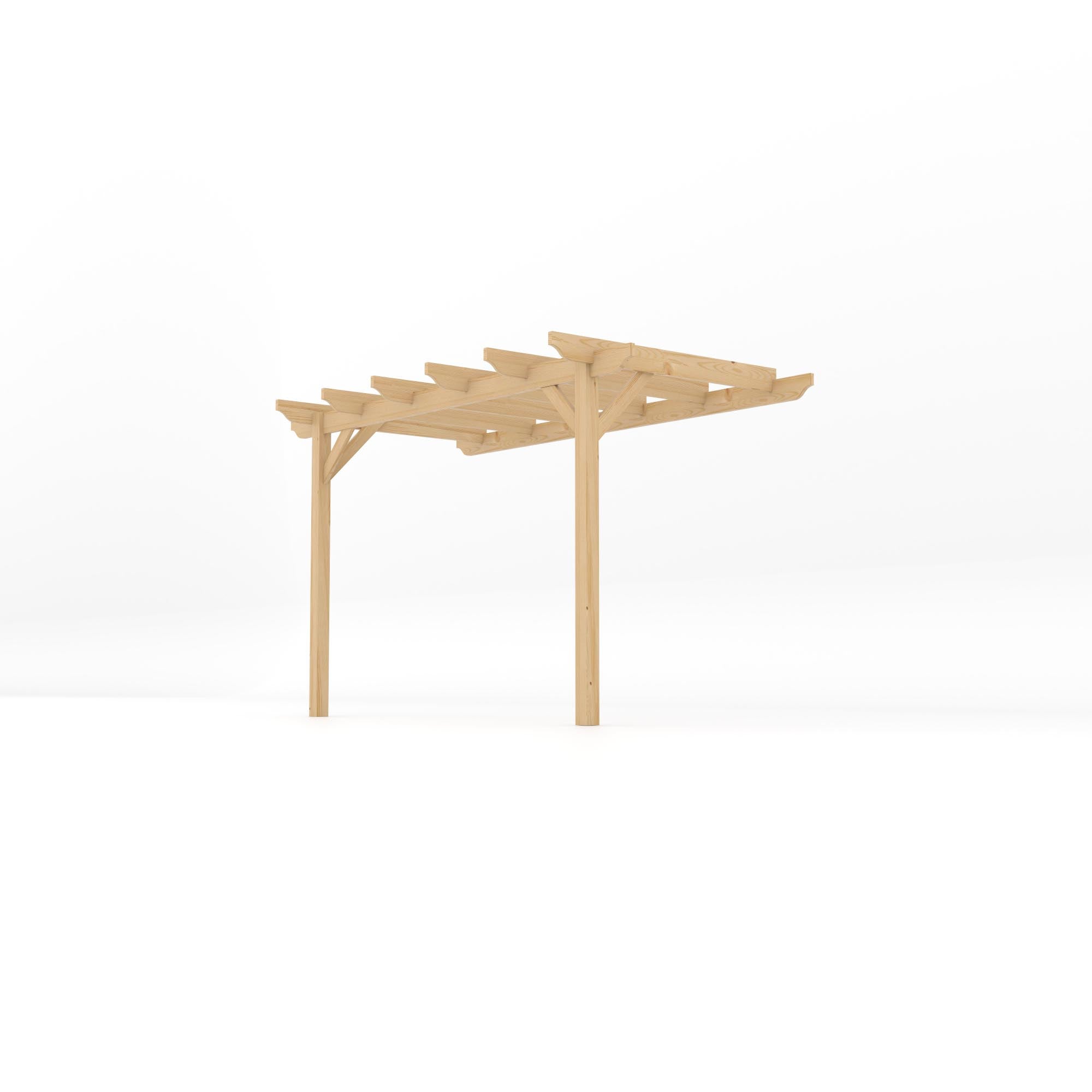 Wall Mounted Garden Pergola - Light Green - 1.8m Depth x 3.6m Length