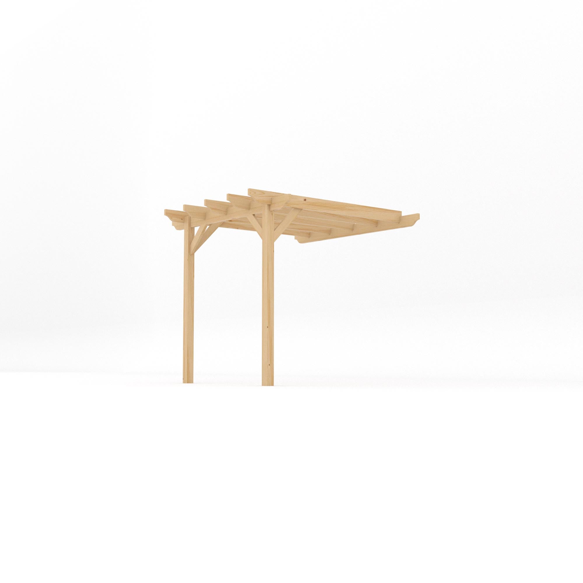 Wall Mounted Garden Pergola - Light Green - 2.4m Depth x 2.4m Length - Clearance Grade