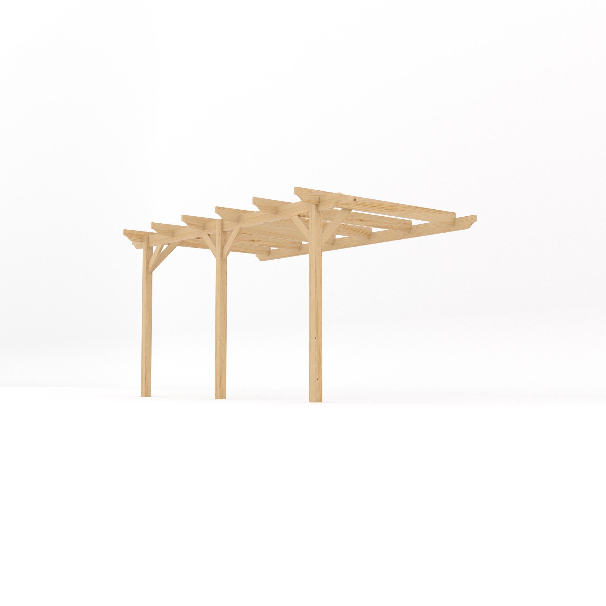 Wall Mounted Garden Pergola - Light Green - 1.8m Depth x 4.2m Length