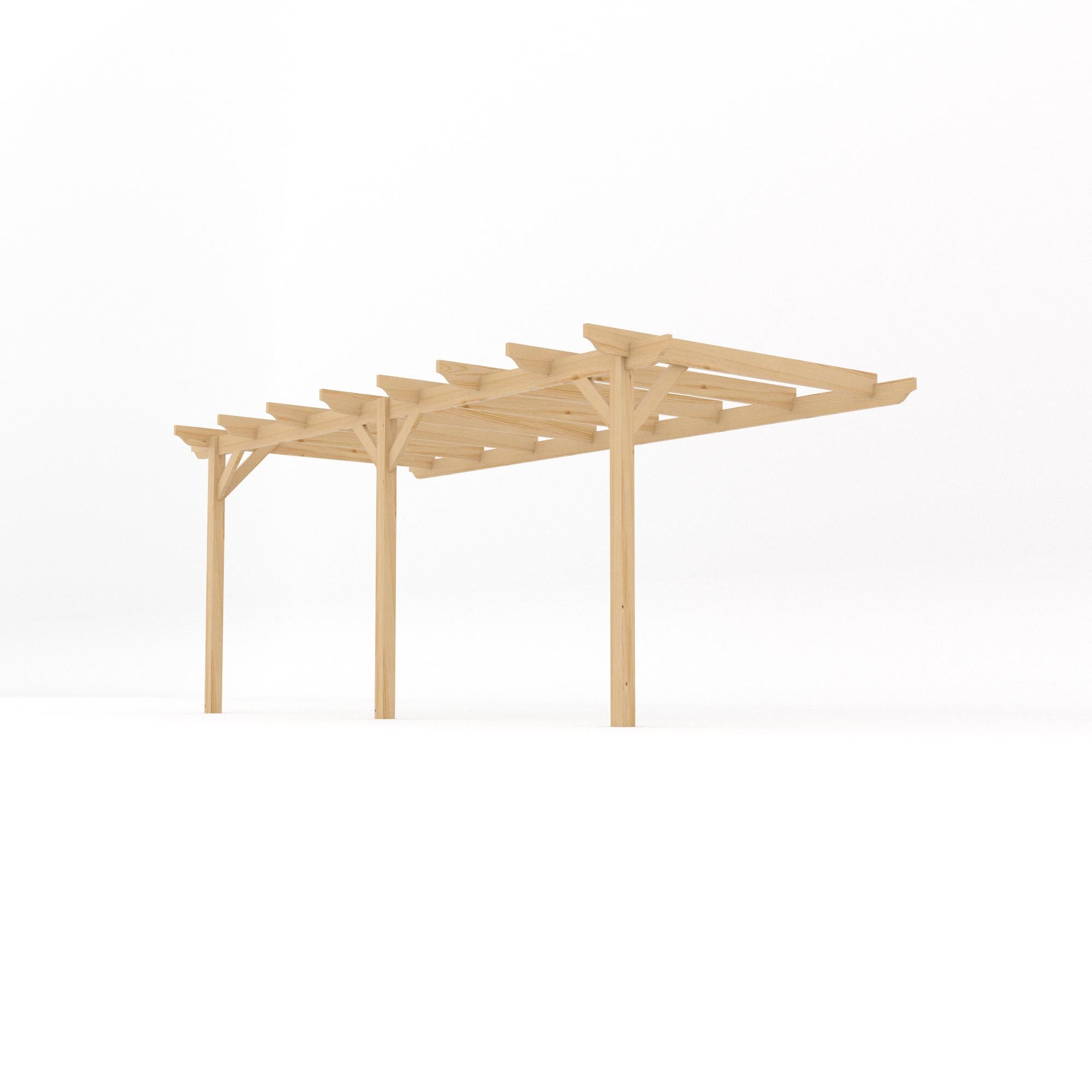 Wall Mounted Garden Pergola - Light Green - 1.8m Depth x 5.4m Length