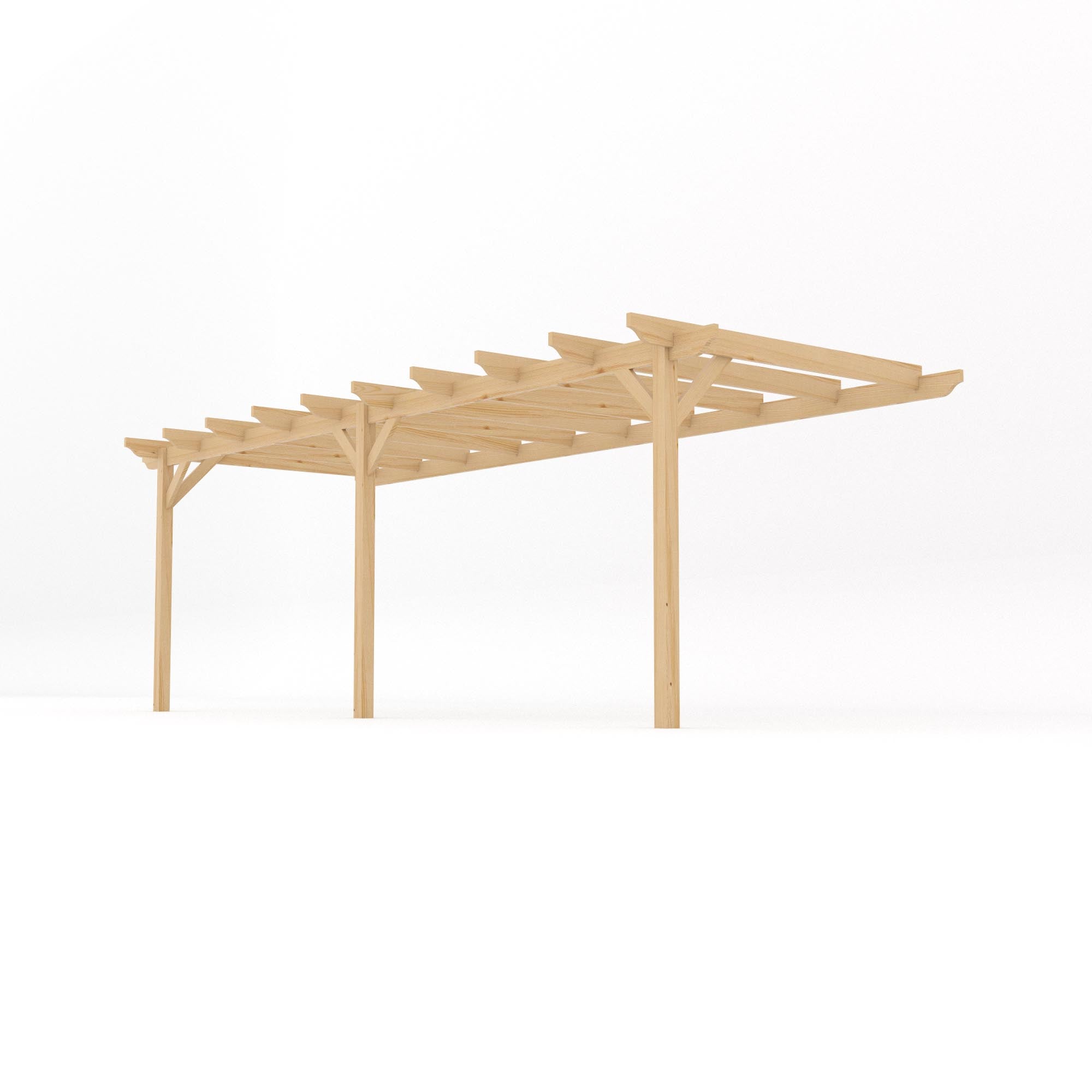 Wall Mounted Garden Pergola - Light Green - 1.8m Depth x 6.6m Length