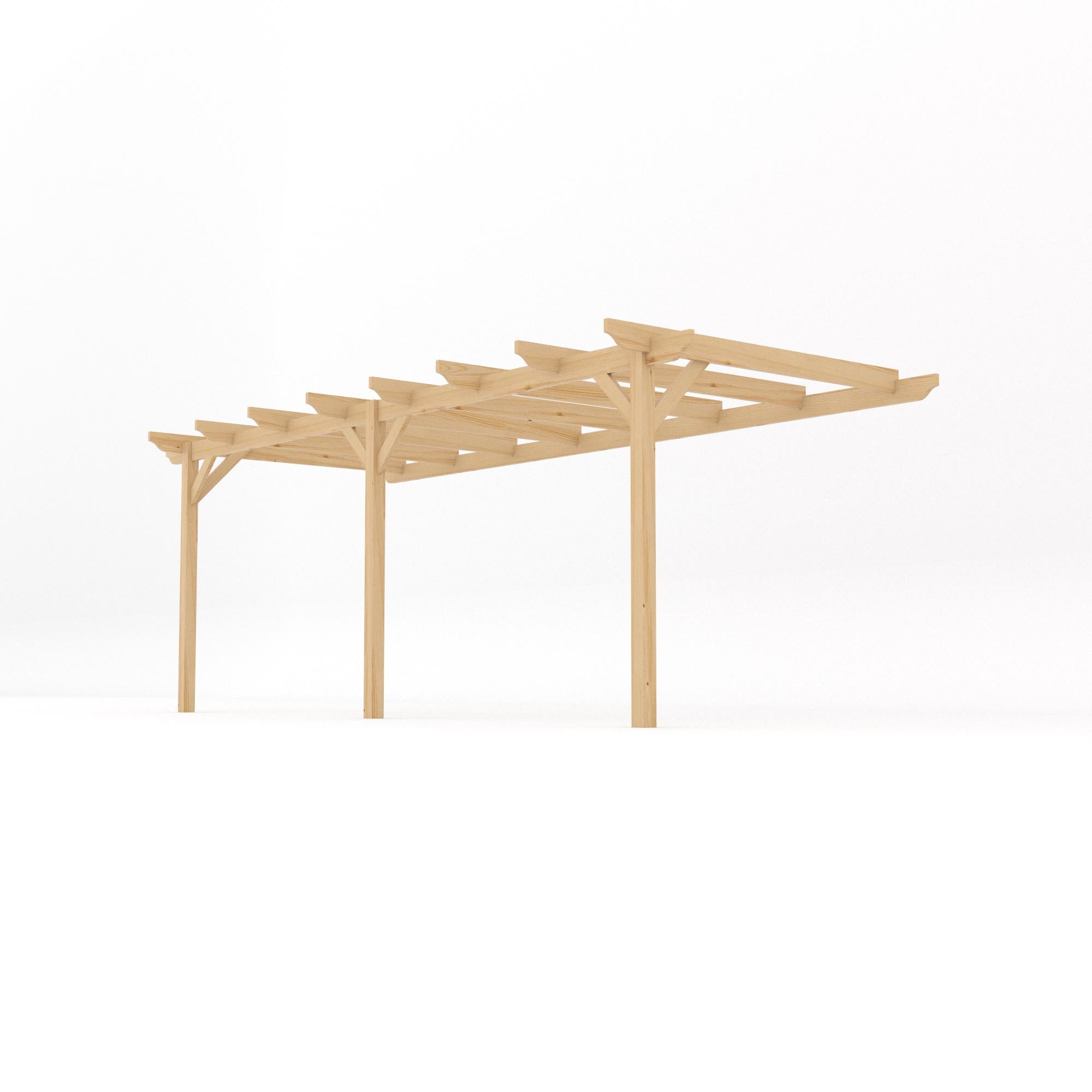Wall Mounted Garden Pergola - Light Green - 1.8m Depth x 6m Length
