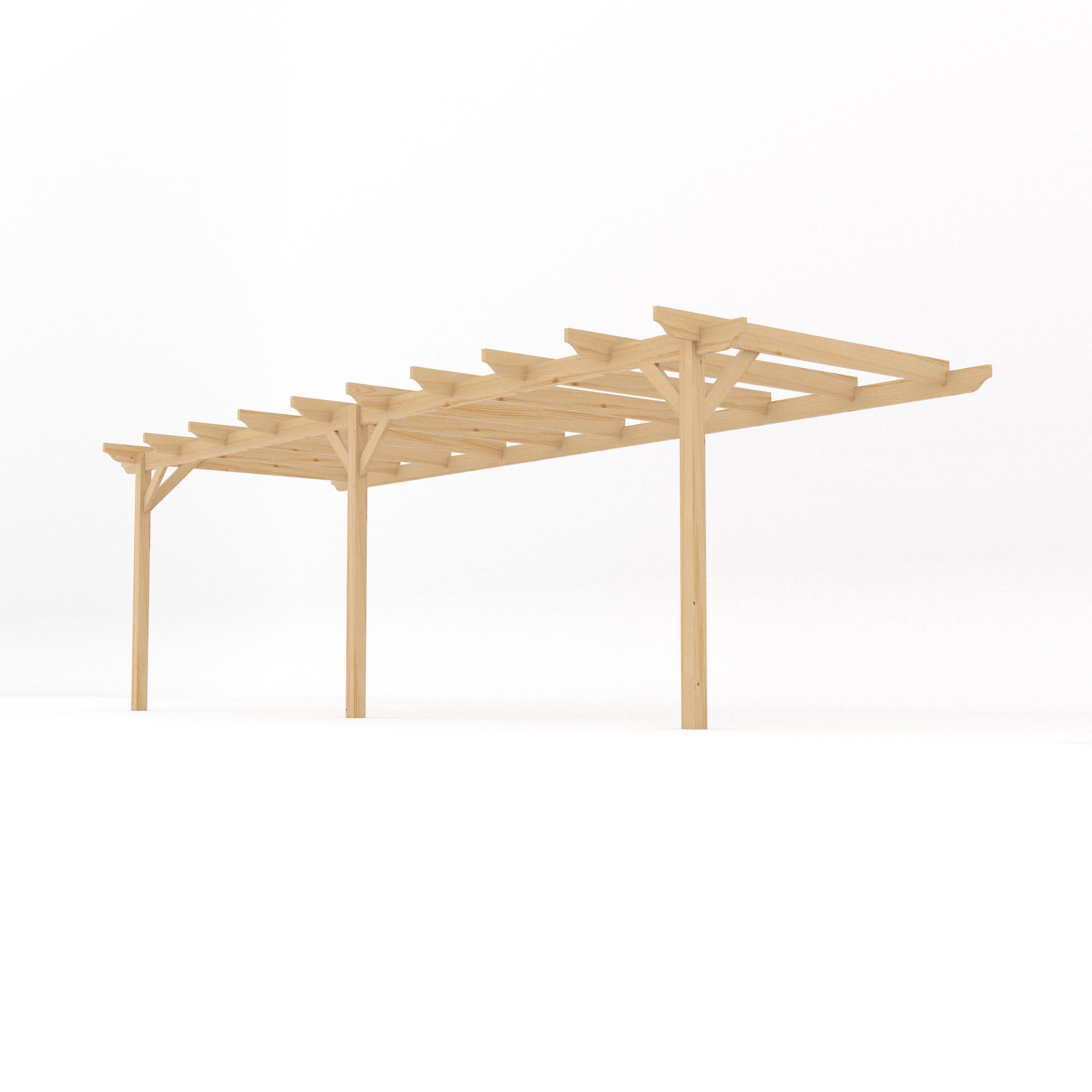 Wall Mounted Garden Pergola - Light Green - 1.8m Depth x 7.2m Length