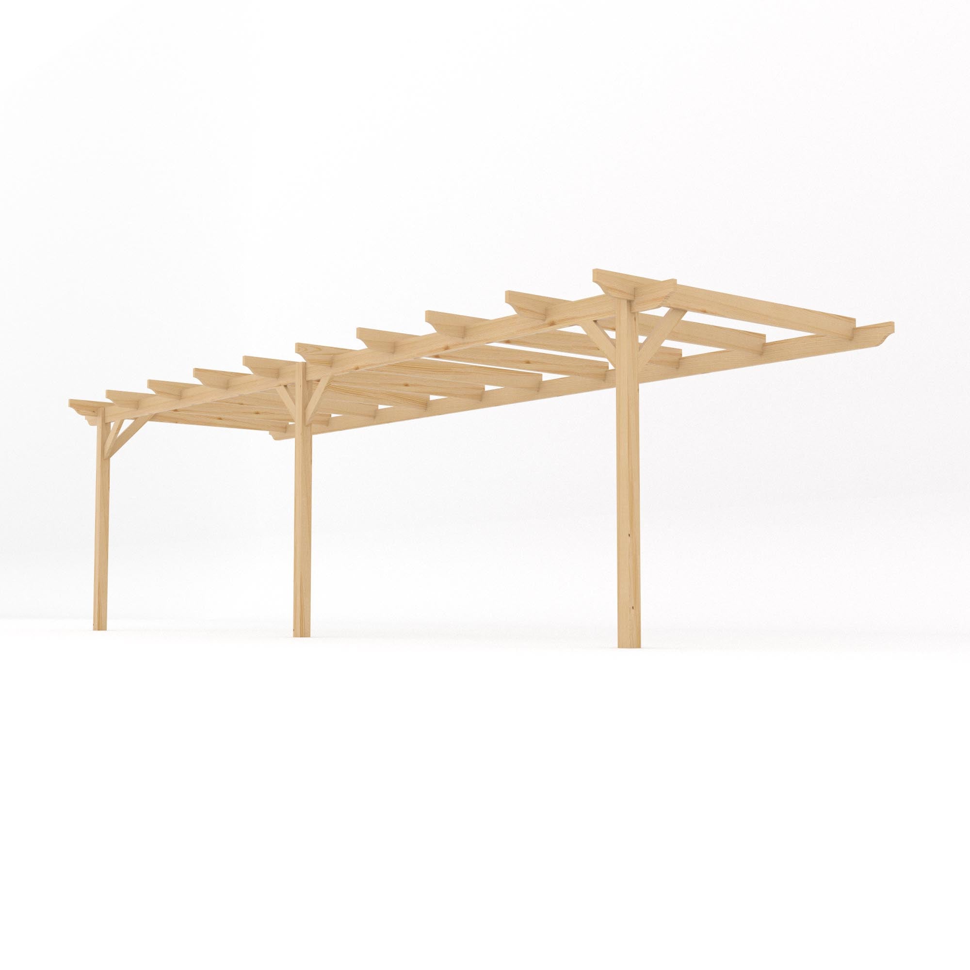 Wall Mounted Garden Pergola - Light Green - 1.8m Depth x 7.8m Length
