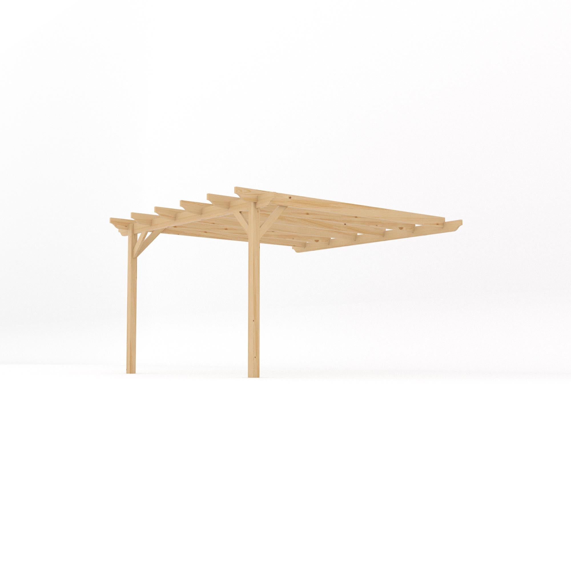 Wall Mounted Garden Pergola - Light Green - 3.6m Depth x 3.6m Length - Clearance Grade