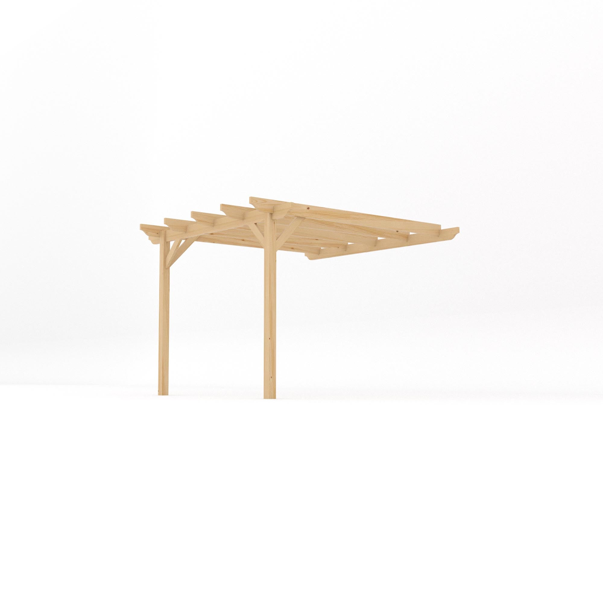 Wall Mounted Garden Pergola - Light Green - 3m Depth x 3m Length - Clearance Grade