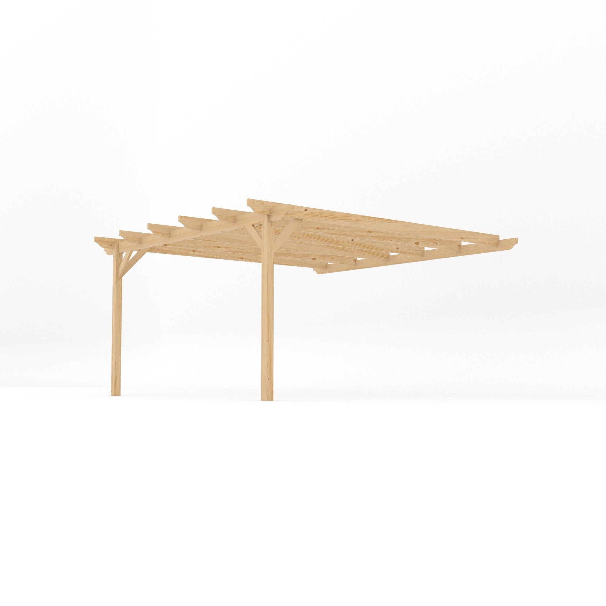 Wall Mounted Garden Pergola - Light Green - 4.2m Depth x 4.2m Length - Clearance Grade