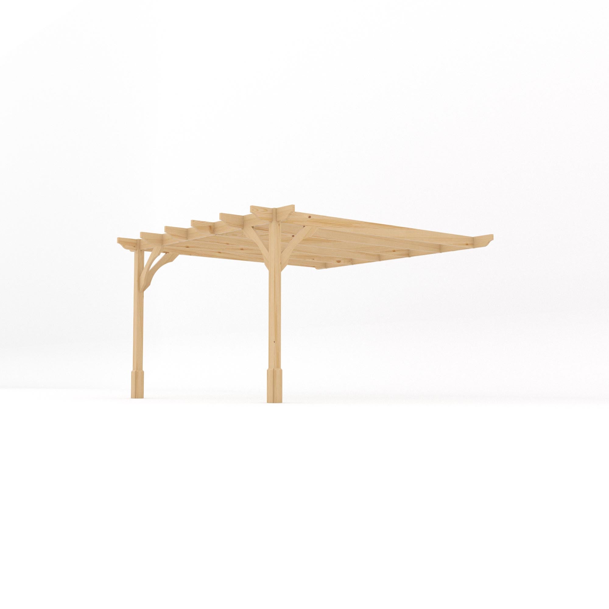 Wall Mounted Premium Pergola - Light Green - 3.6m Depth x 3.6m Length - Clearance Grade