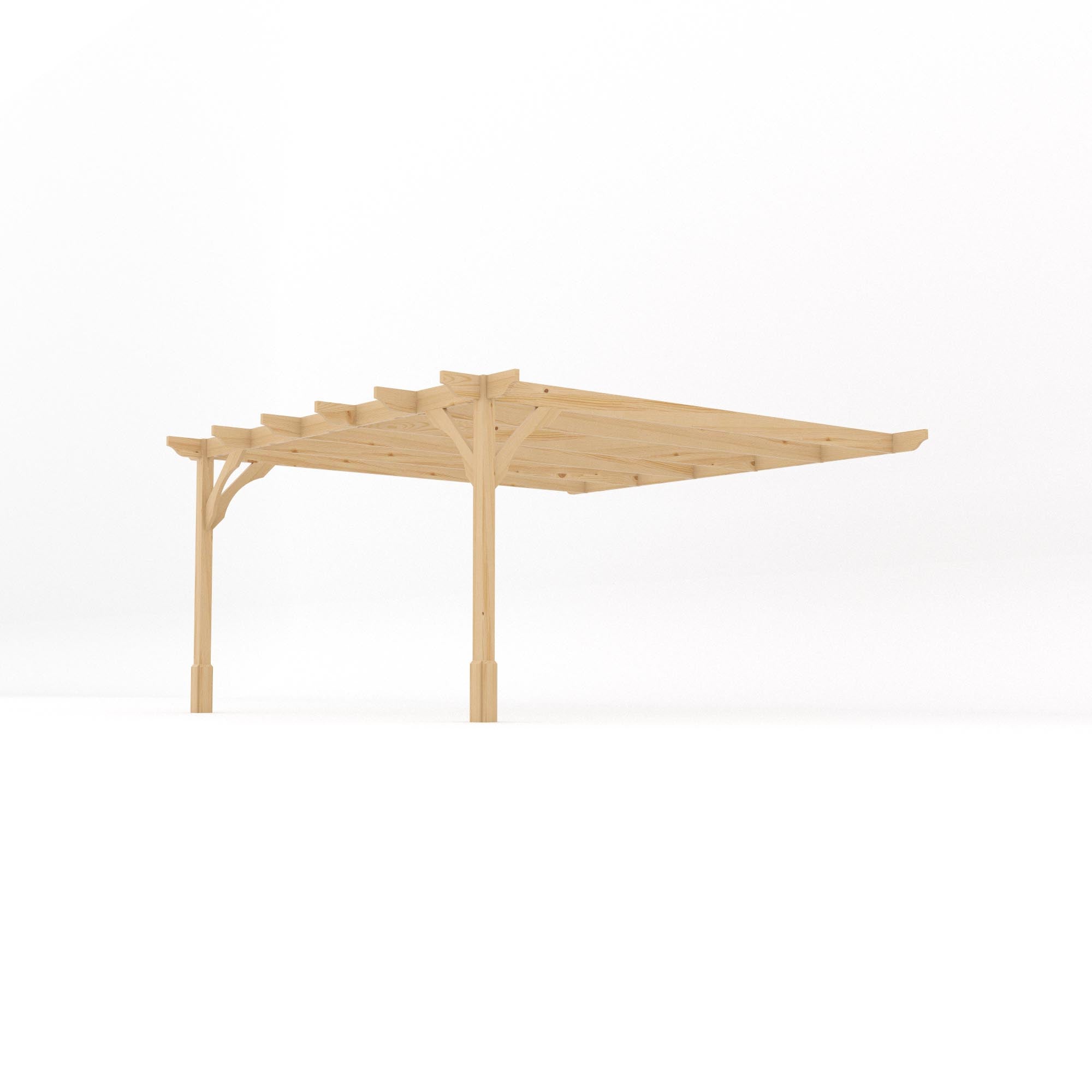 Wall Mounted Premium Pergola - Light Green - 4.2m Depth x 4.2m Length - Clearance Grade