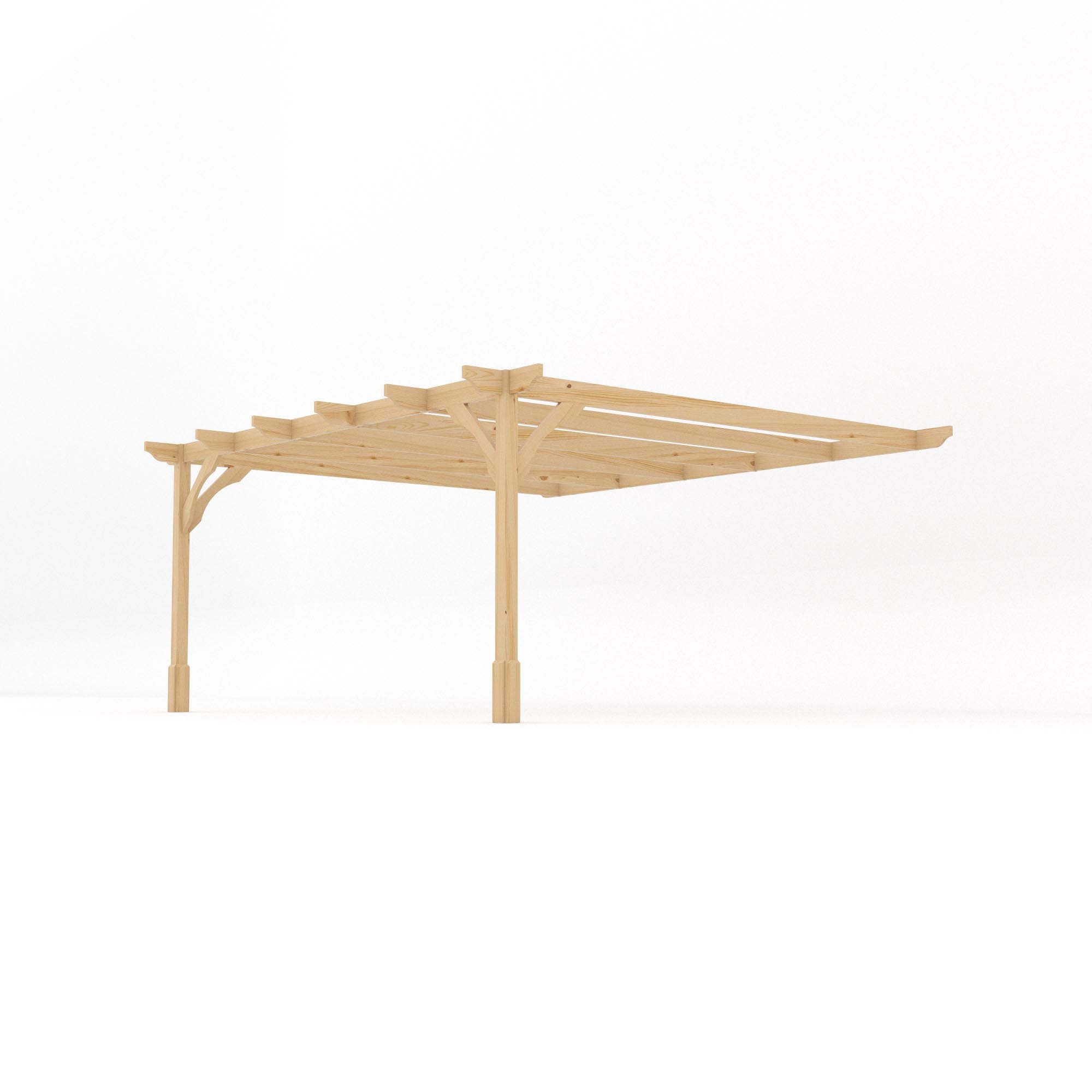 Wall Mounted Premium Pergola - Light Green - 4.8m Depth x 4.8m Length - Clearance Grade