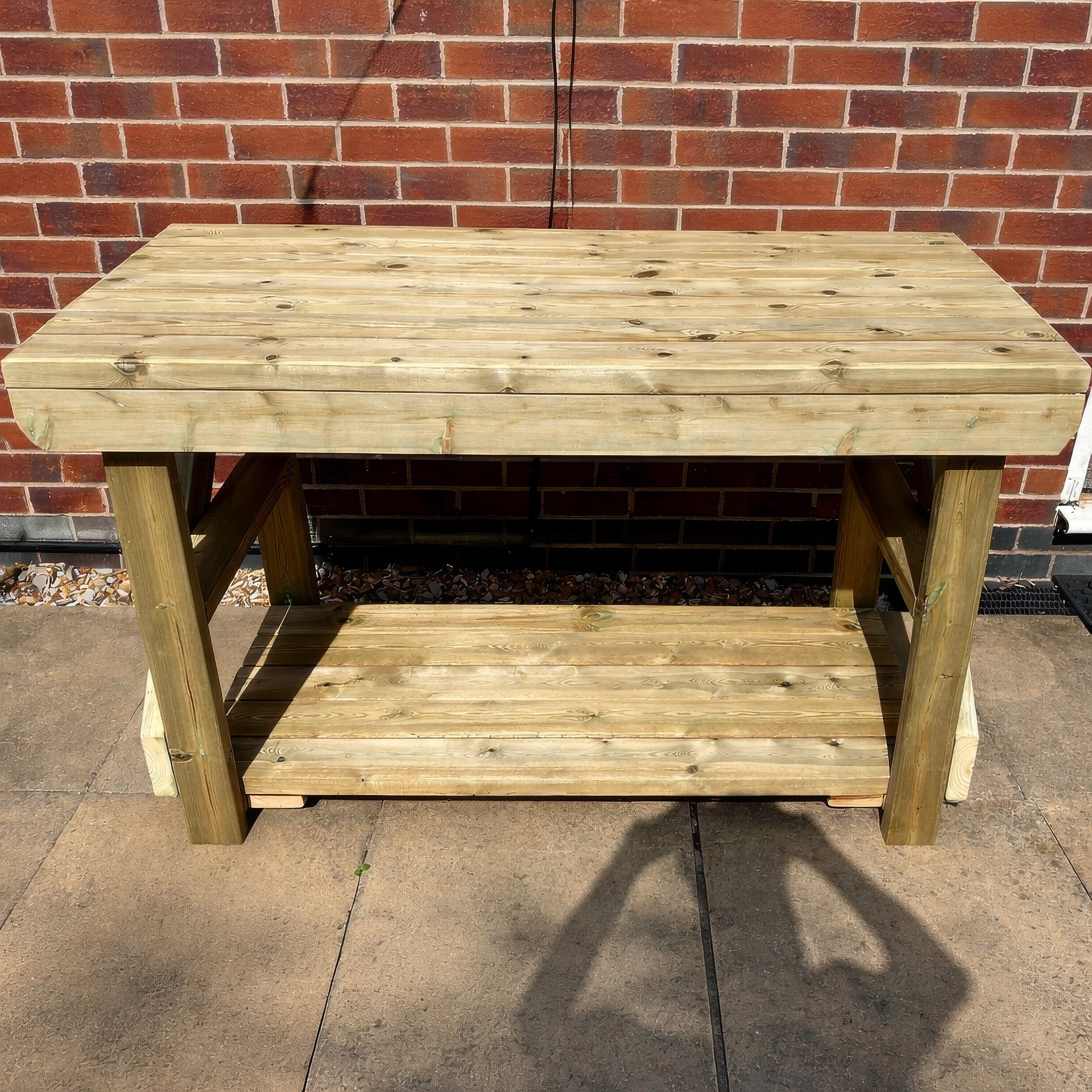 Wooden Workbench - Light Green - 2.2ft Width x 6ft Length