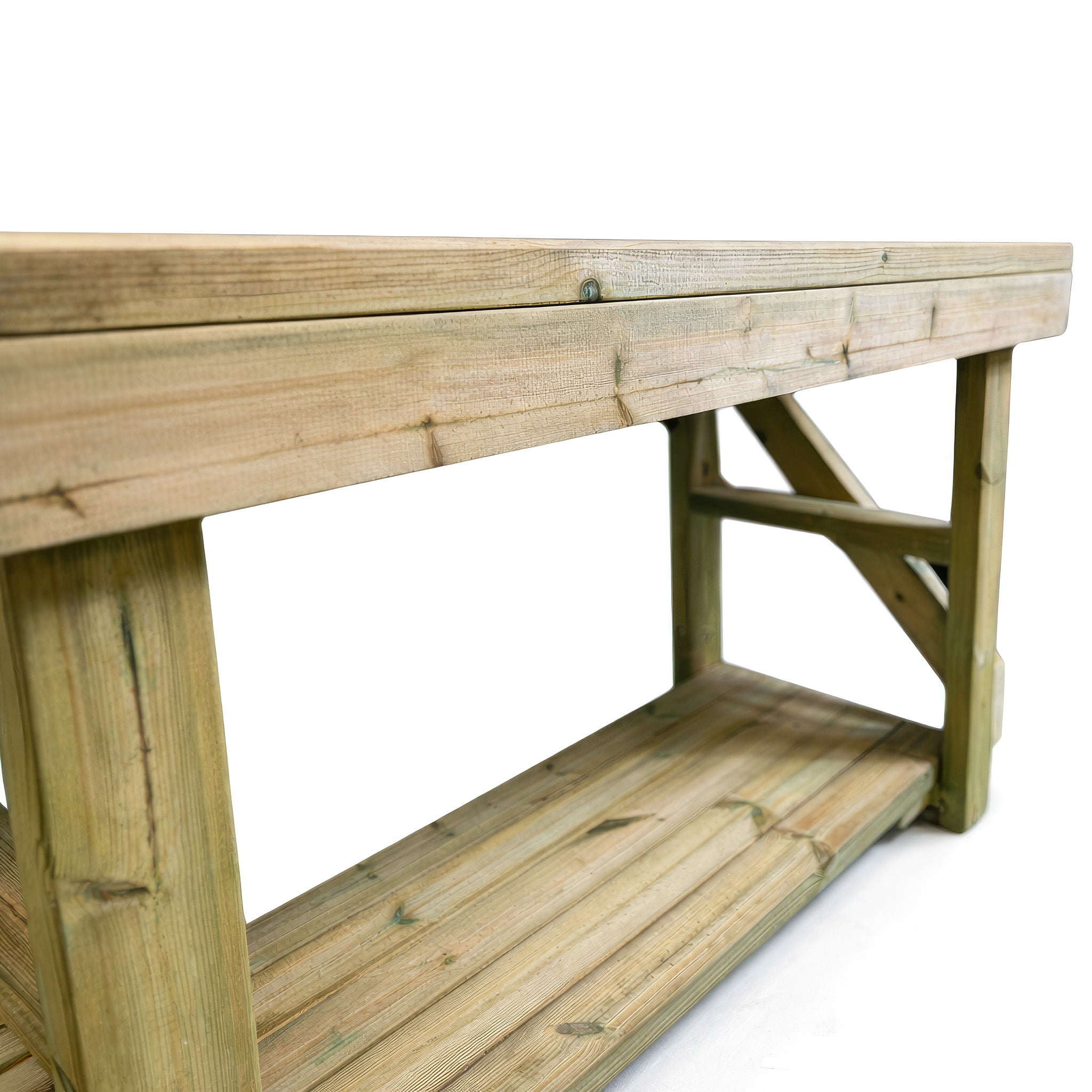 Wooden Workbench - Light Green - 2.2ft Width x 7ft Length