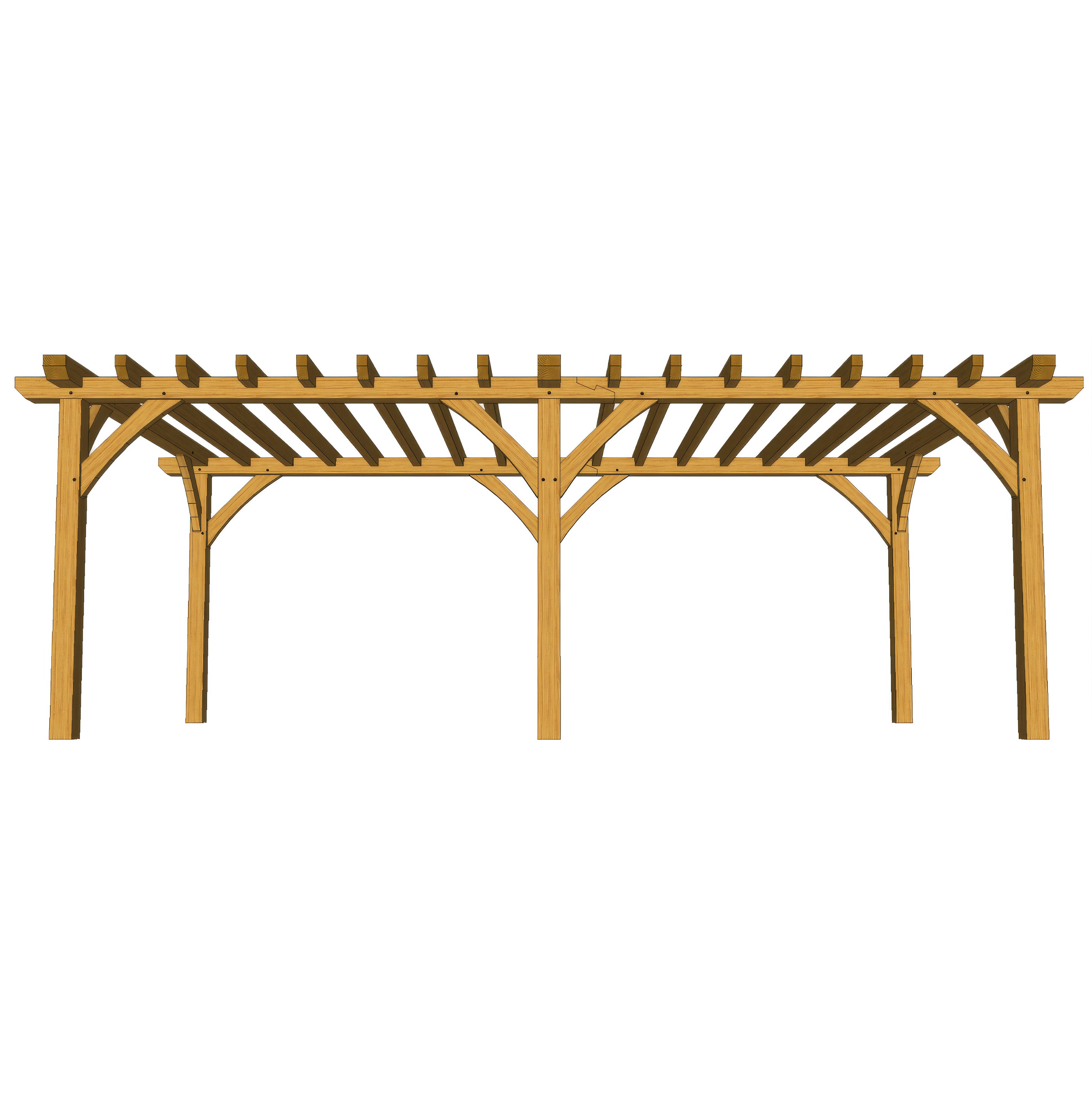 Freestanding Green Oak Framed Double Bay Pergola