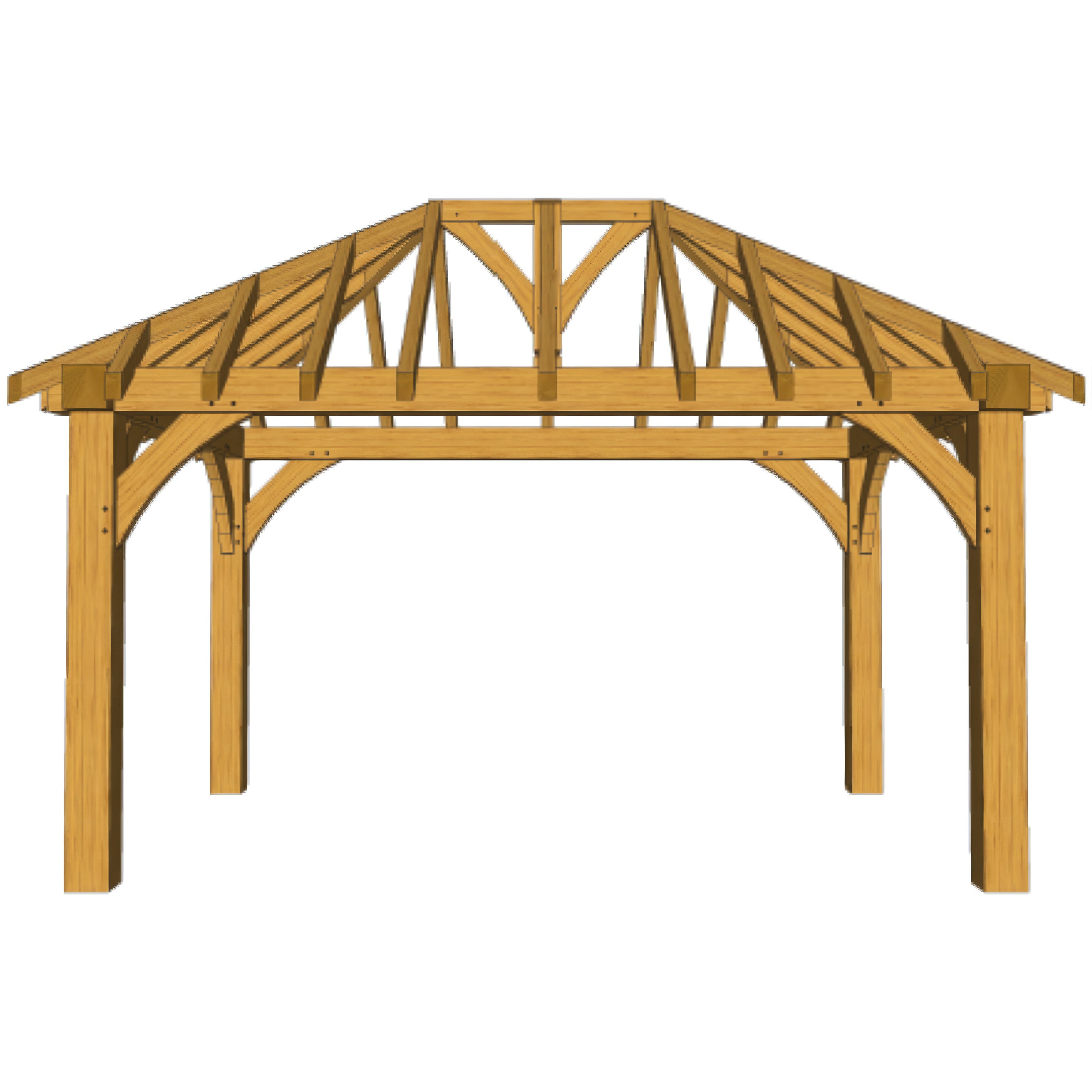 Freestanding Green Oak Framed Gazebo - 3m Width x 4.2m Length