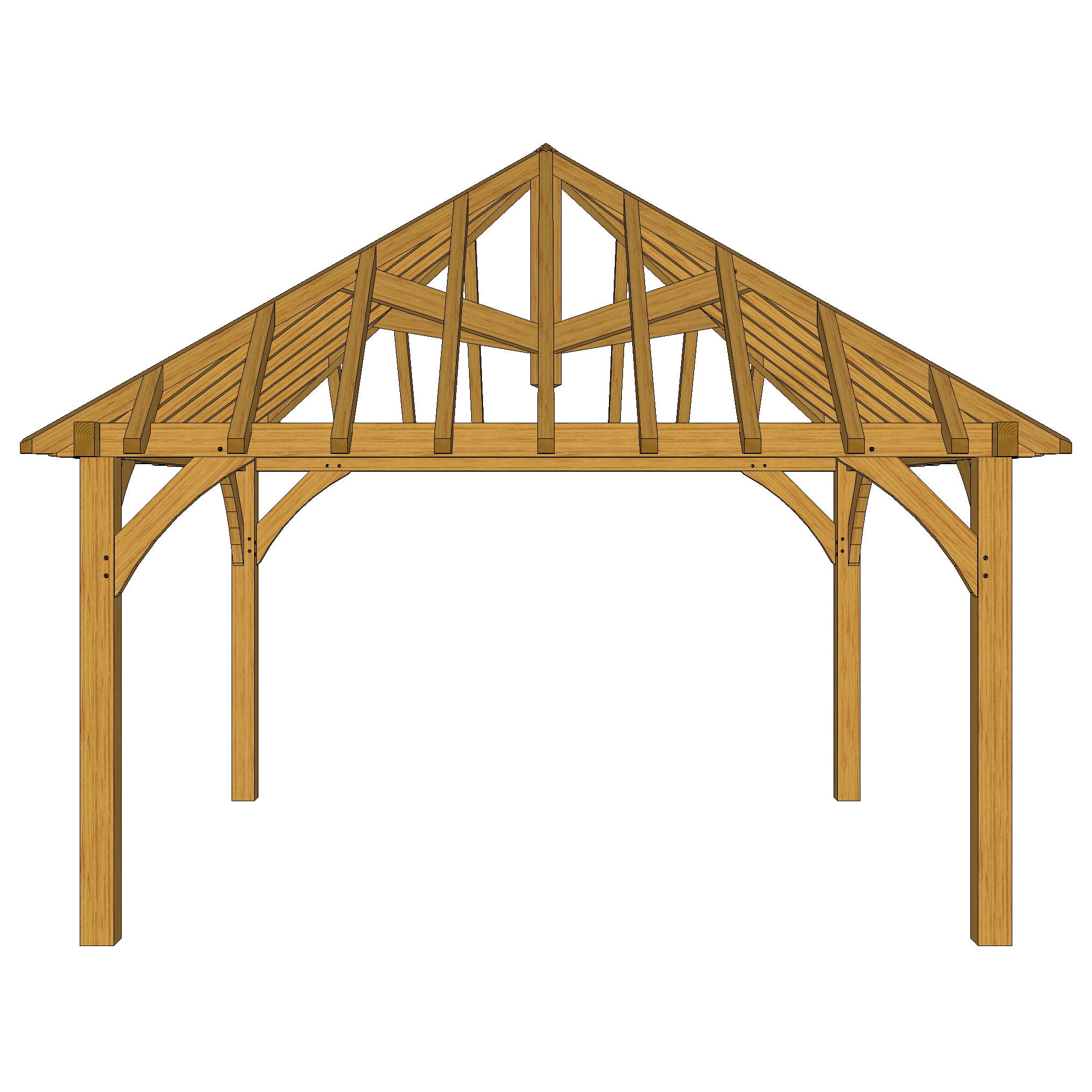 Freestanding Green Oak Framed Gazebo - 4m Width x 4m Length
