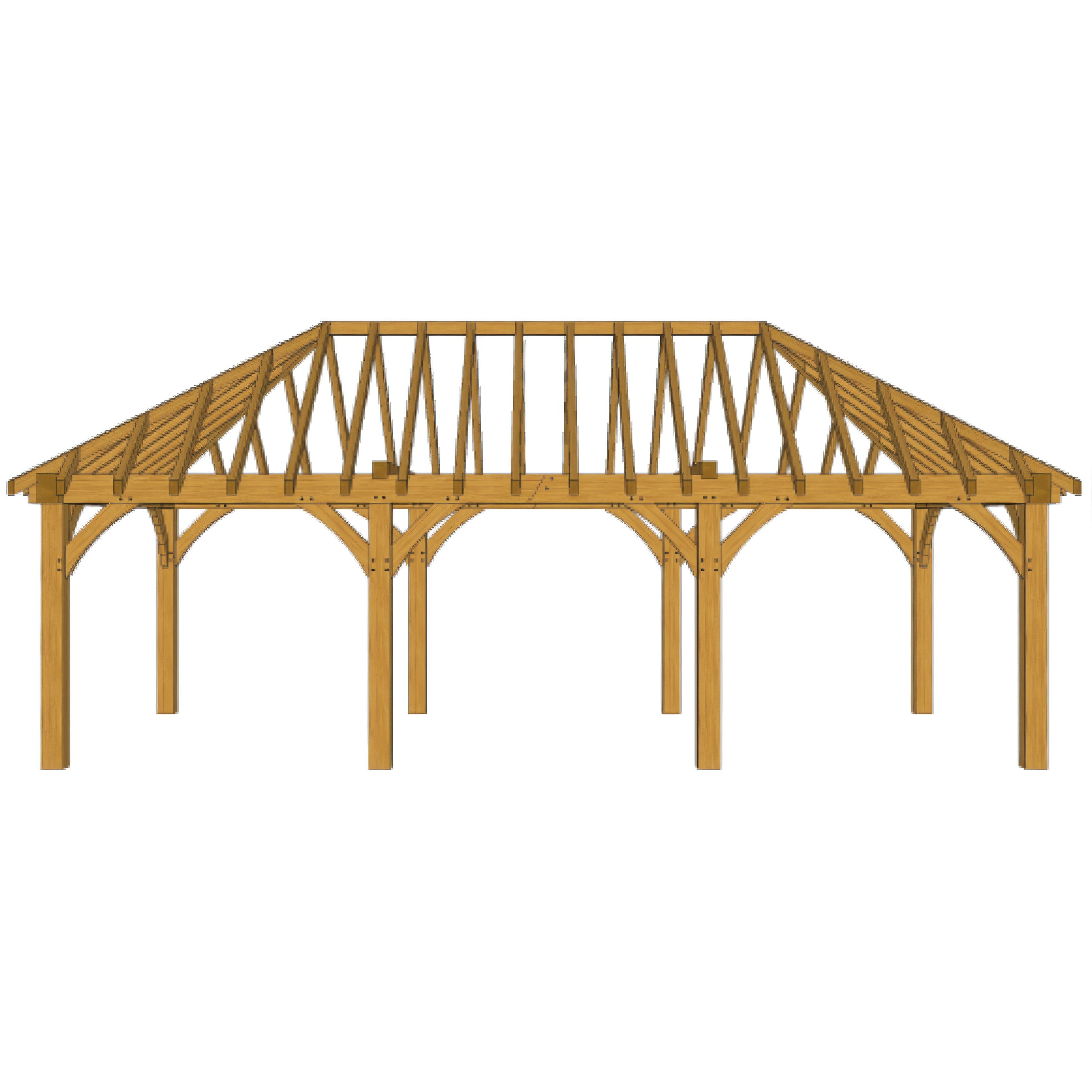 Freestanding Green Oak Framed Gazebo - 4m Width x 8m Length