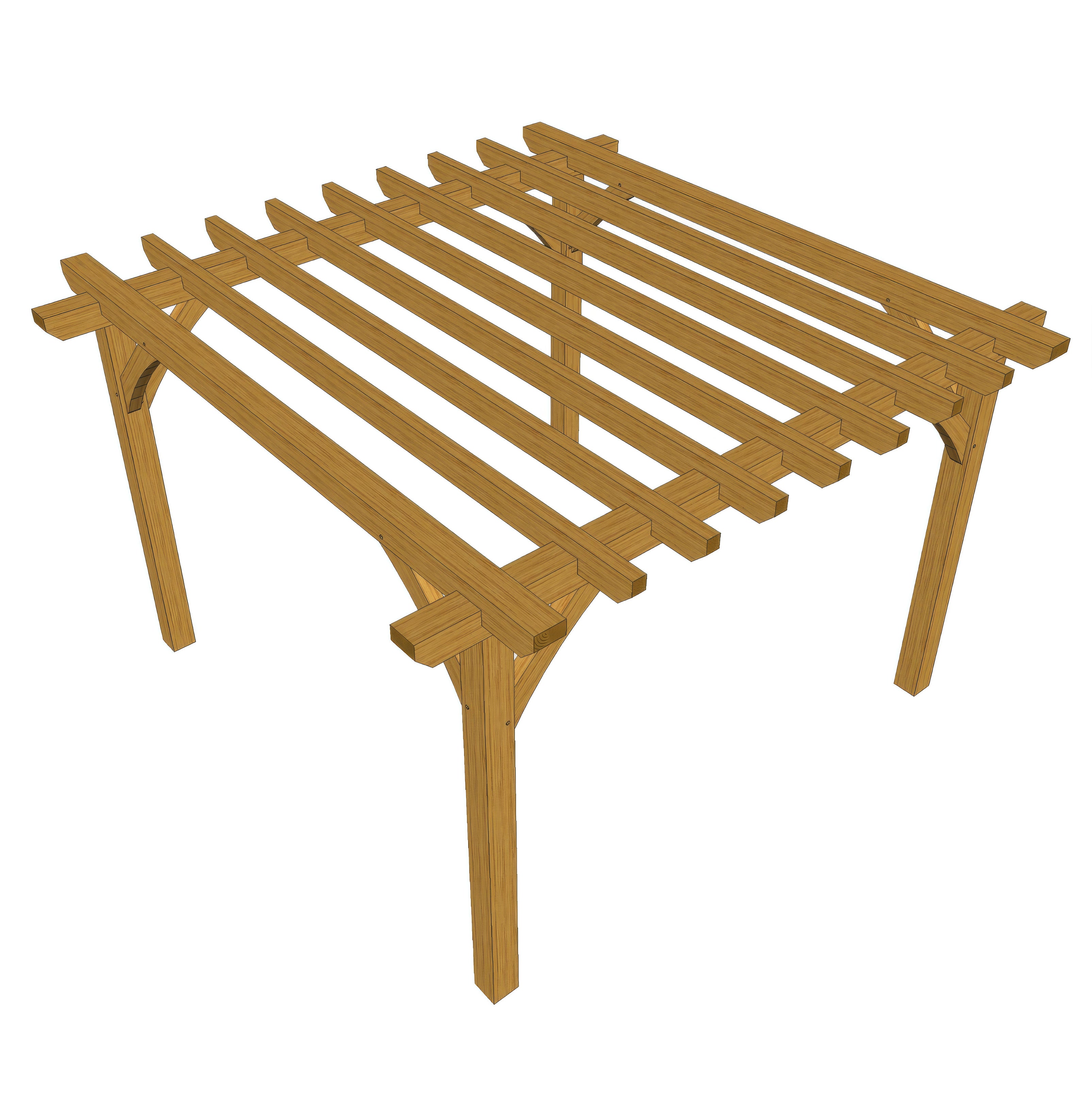 Freestanding Green Oak Framed Single Bay Pergola