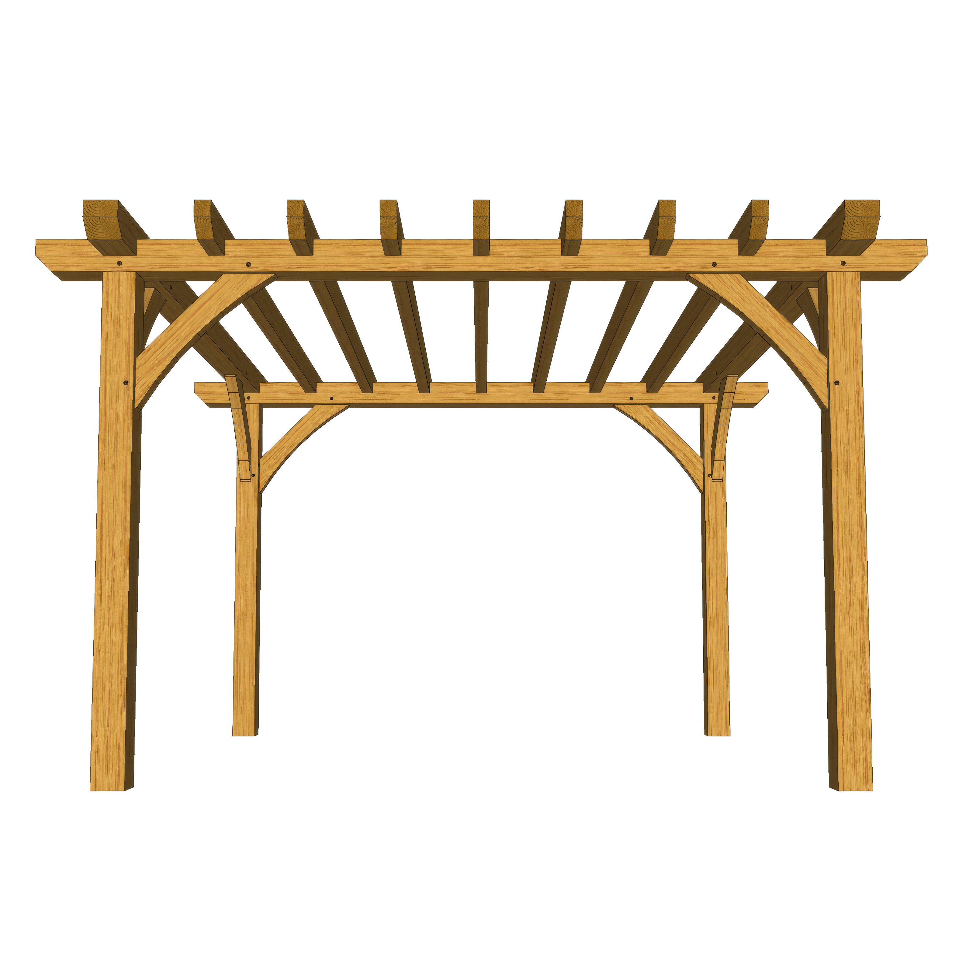 Freestanding Green Oak Framed Single Bay Pergola