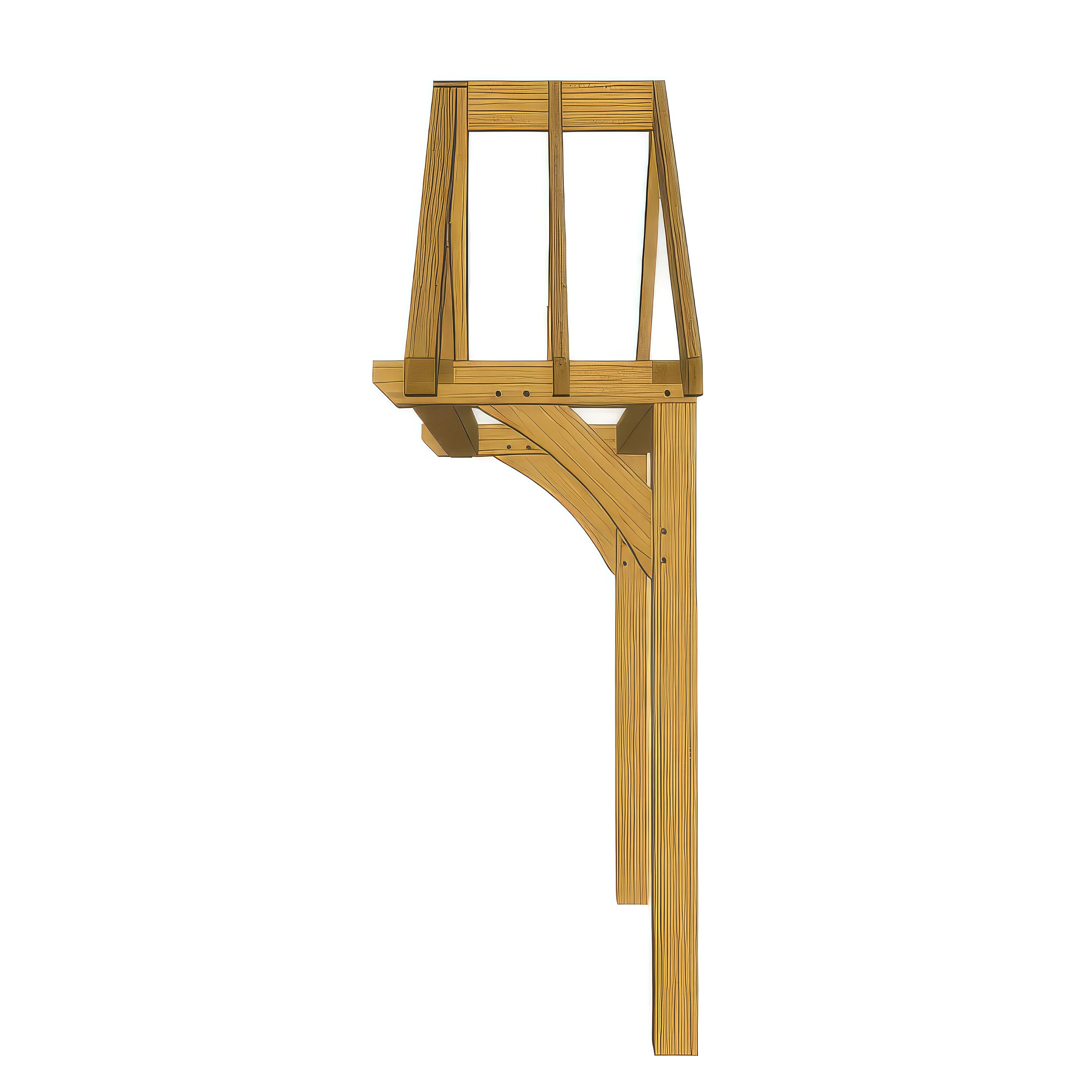 Green Oak Framed Mounted Porch - 0.98m Depth x 2.4m Width