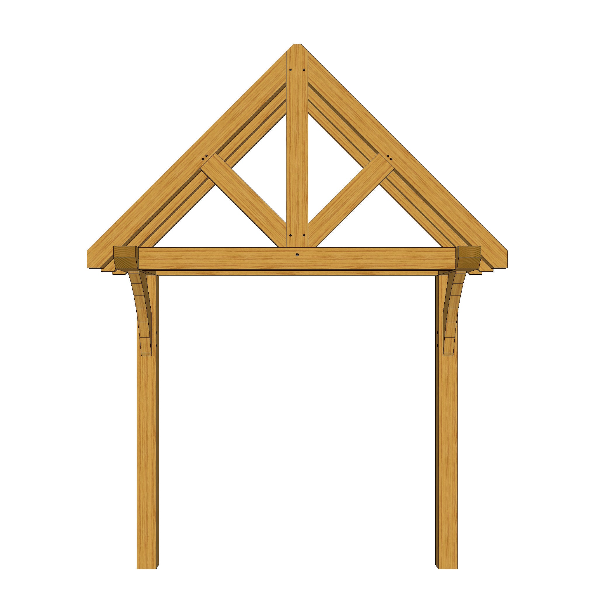 Green Oak Framed Mounted Porch - 0.98m Depth x 2.4m Width