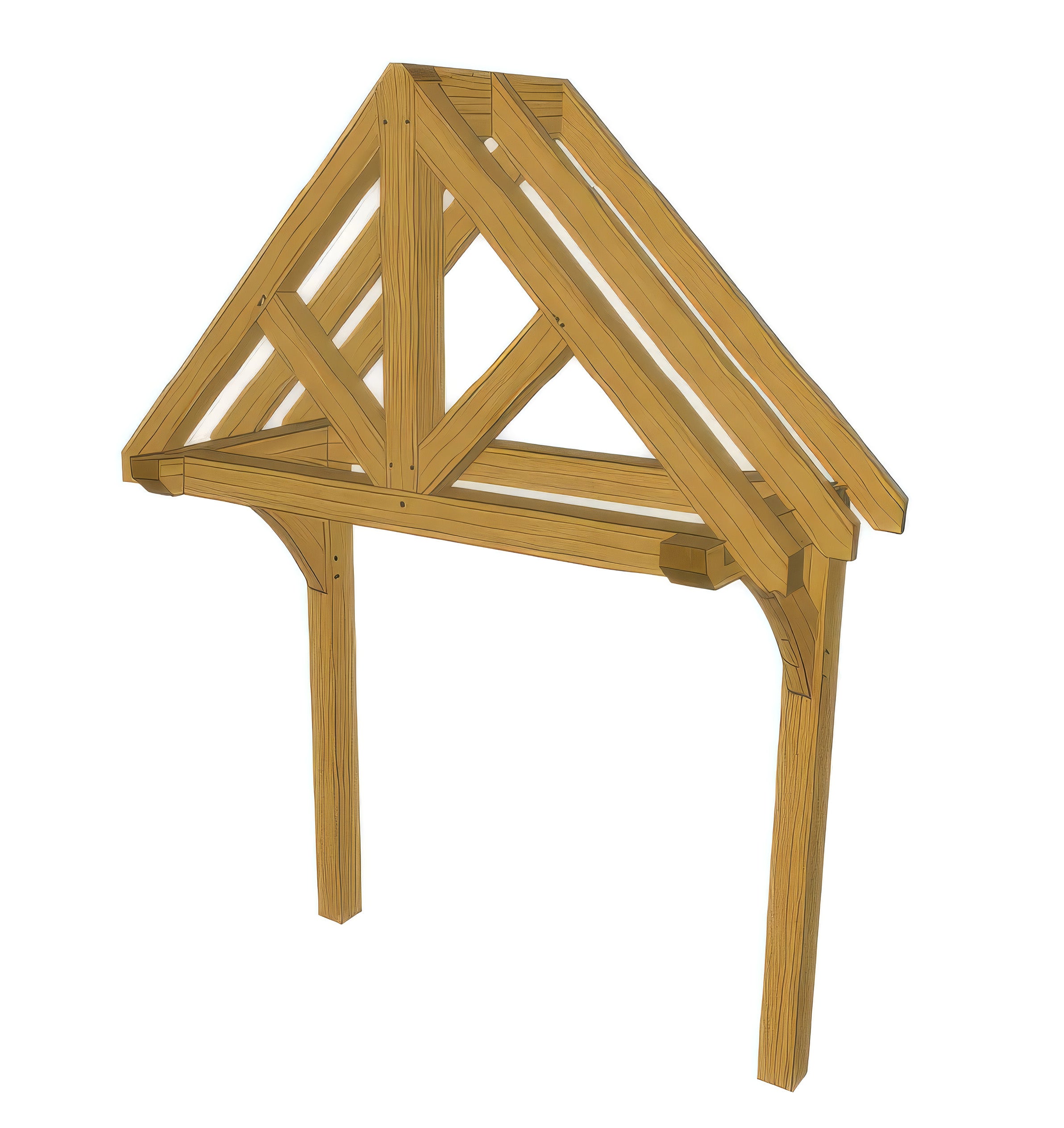Green Oak Framed Mounted Porch - 0.98m Depth x 2.4m Width