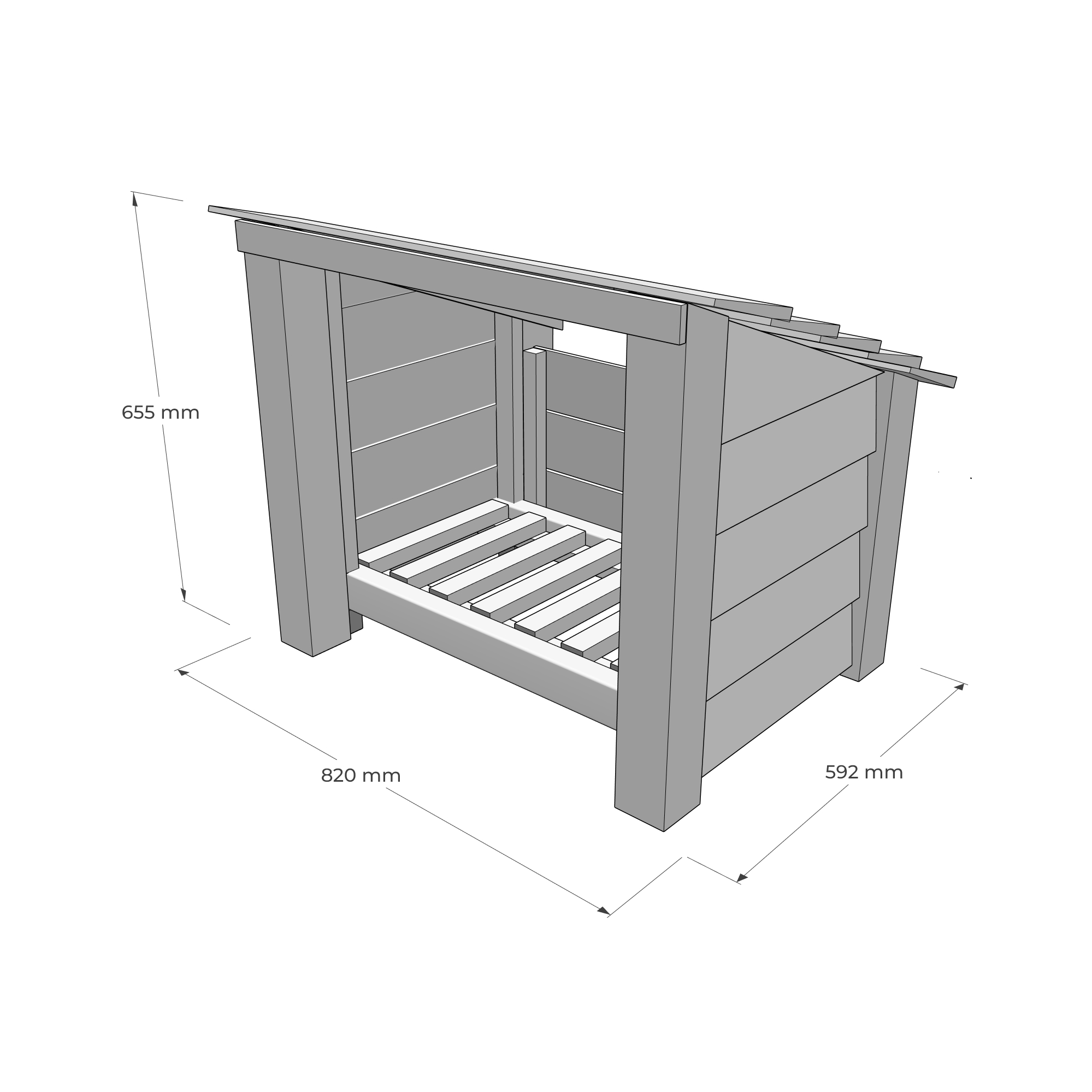 Langham Minor Boot Store - Rustic Brown - Slatted Base