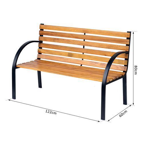 Garden Bench, 122Lx60Wx80H cm - Steel/Wood