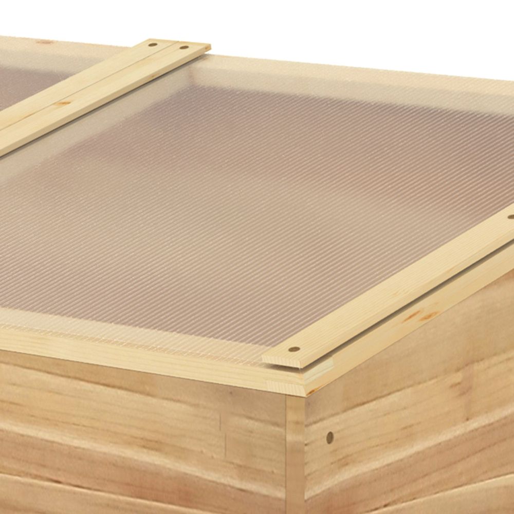 Outsunny Wooden Cold Frame Greenhouse, 100 x 50 x 36 cm, Natural