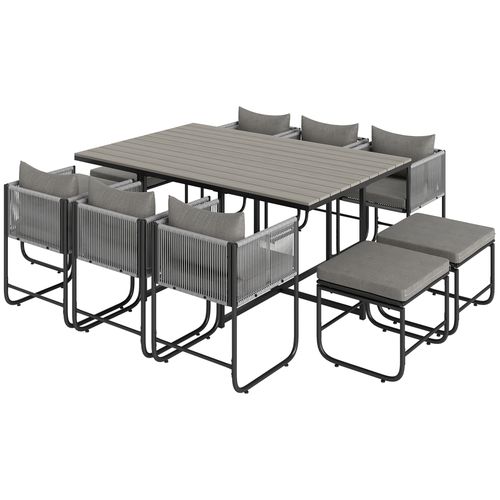 Rattan Dining Set, Garden Table & Chair Sets w/ Space-saving Design