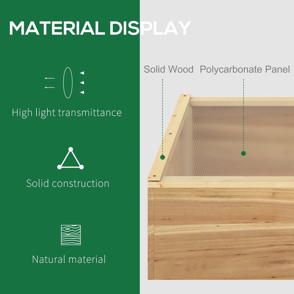 Outsunny Wooden Cold Frame Greenhouse, 100 x 50 x 36 cm, Natural