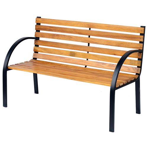 Garden Bench, 122Lx60Wx80H cm - Steel/Wood