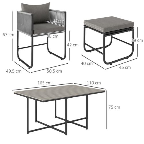 Rattan Dining Set, Garden Table & Chair Sets w/ Space-saving Design