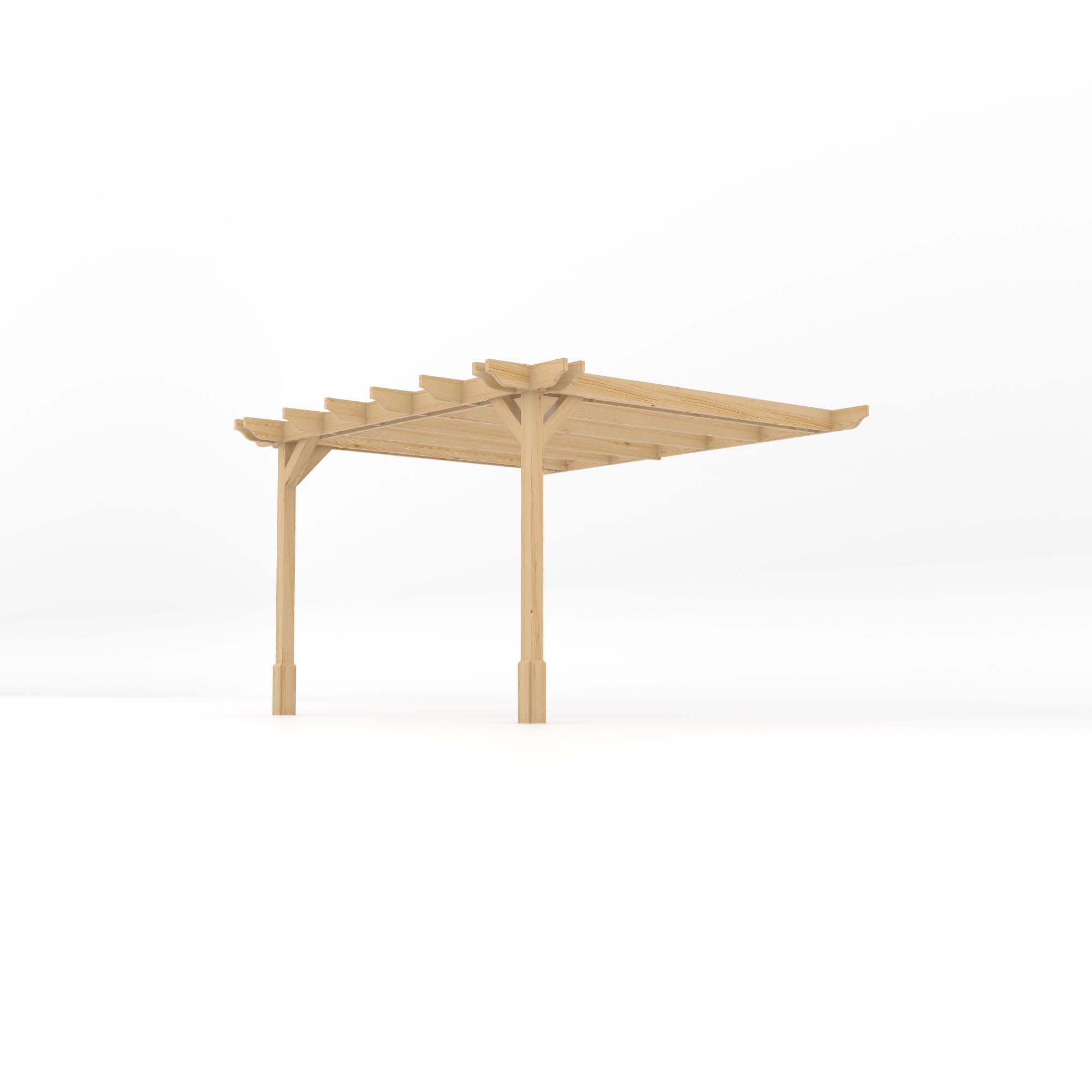 Wall Mounted Double Premium Pergola - Light Green - 3m Depth x 3.6m Length
