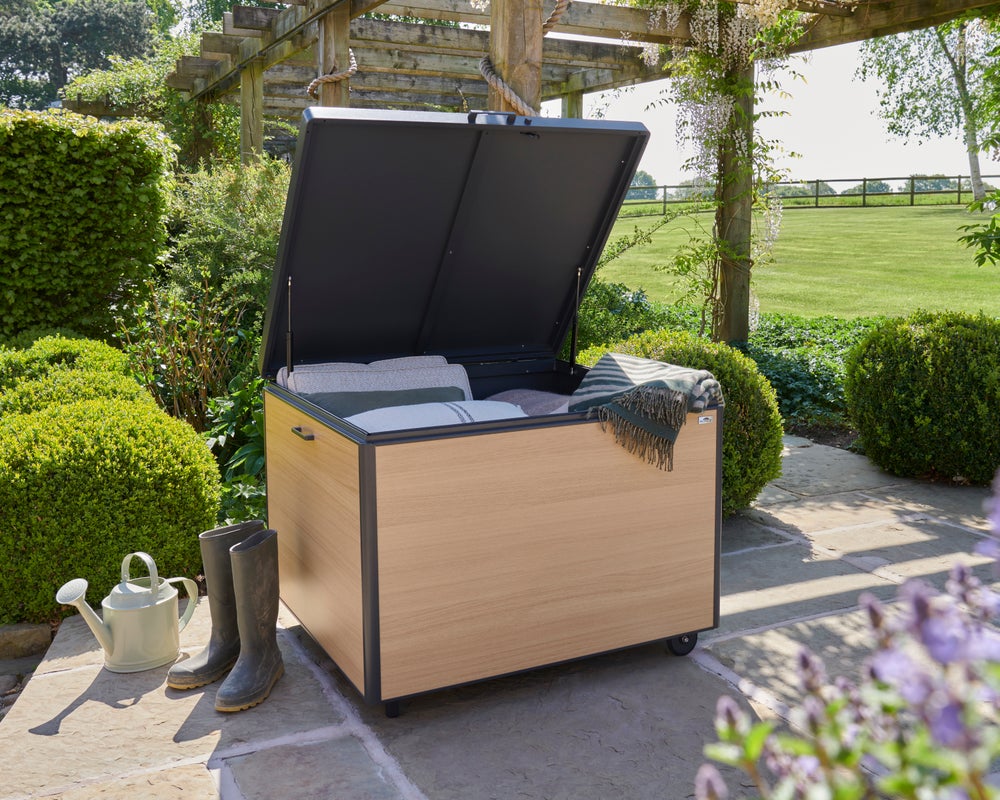 Royce Medium Wood Look Outdoor Storage Box