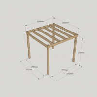 Box Pergola - 3m Width - Rutland Garden Furniture