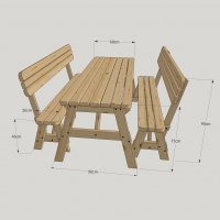 Barleythorpe Rounded Picnic Table And Bench Set