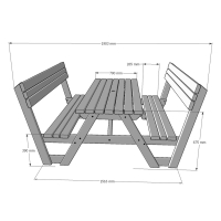 Lyddington Rounded Picnic Bench