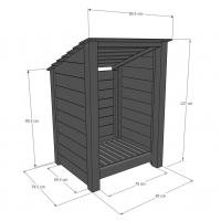 Burley Log Store - 4ft Tall x 3ft Wide - Rutland Garden Furniture