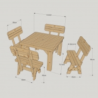 Barrow Picnic Table and Bench Set – Rounded + Back Support