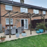 Wall Mounted Premium Pergola - 4.2m Depth