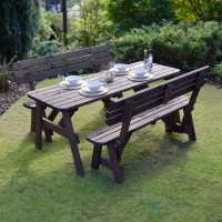 Barleythorpe Rounded Picnic Table And Bench Set