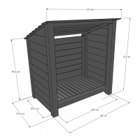 Greetham Log Store - 4ft Tall x 4ft Wide - Rutland Garden Furniture