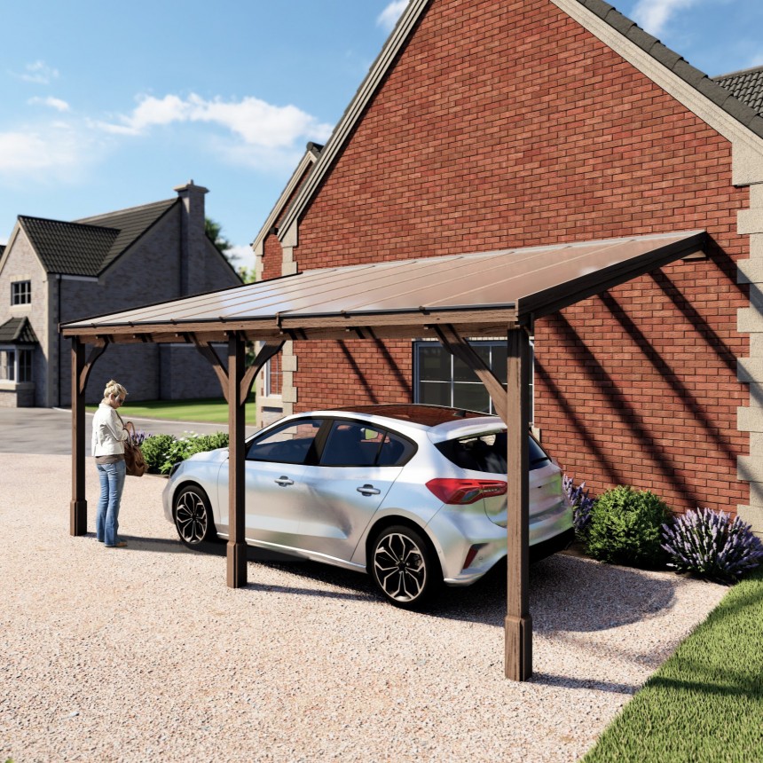 Polycarbonate Roof Carport - 4m Depth - Rutland County Garden Furniture