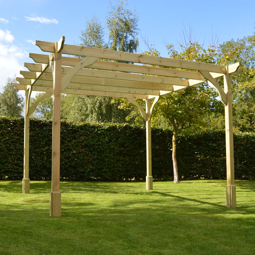 Premium Pergola Fully Notched Wooden Patio Structure Light